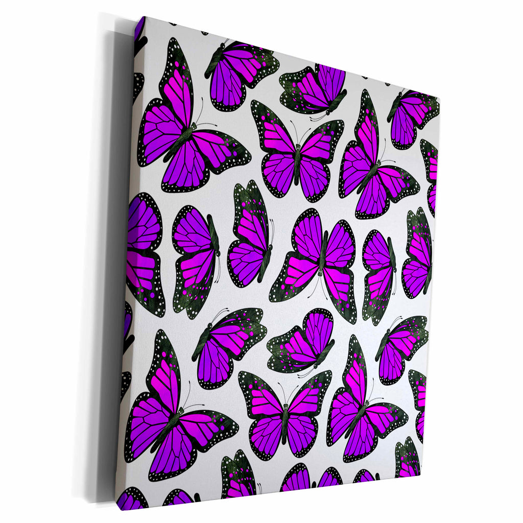 3dRose Purple Monarch Butterflies - Museum Grade Canvas Wrap (cw_214549)