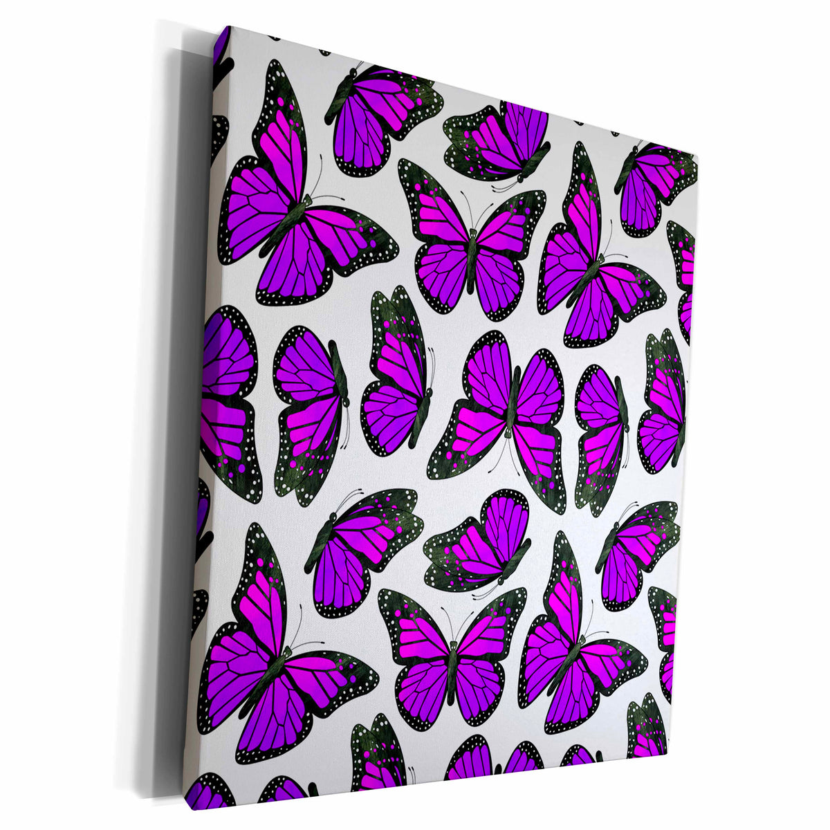 3dRose Purple Monarch Butterflies - Museum Grade Canvas Wrap (cw_214549)