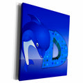 3dRose D for Dolphin Alphabet - Museum Grade Canvas Wrap (cw_214695)
