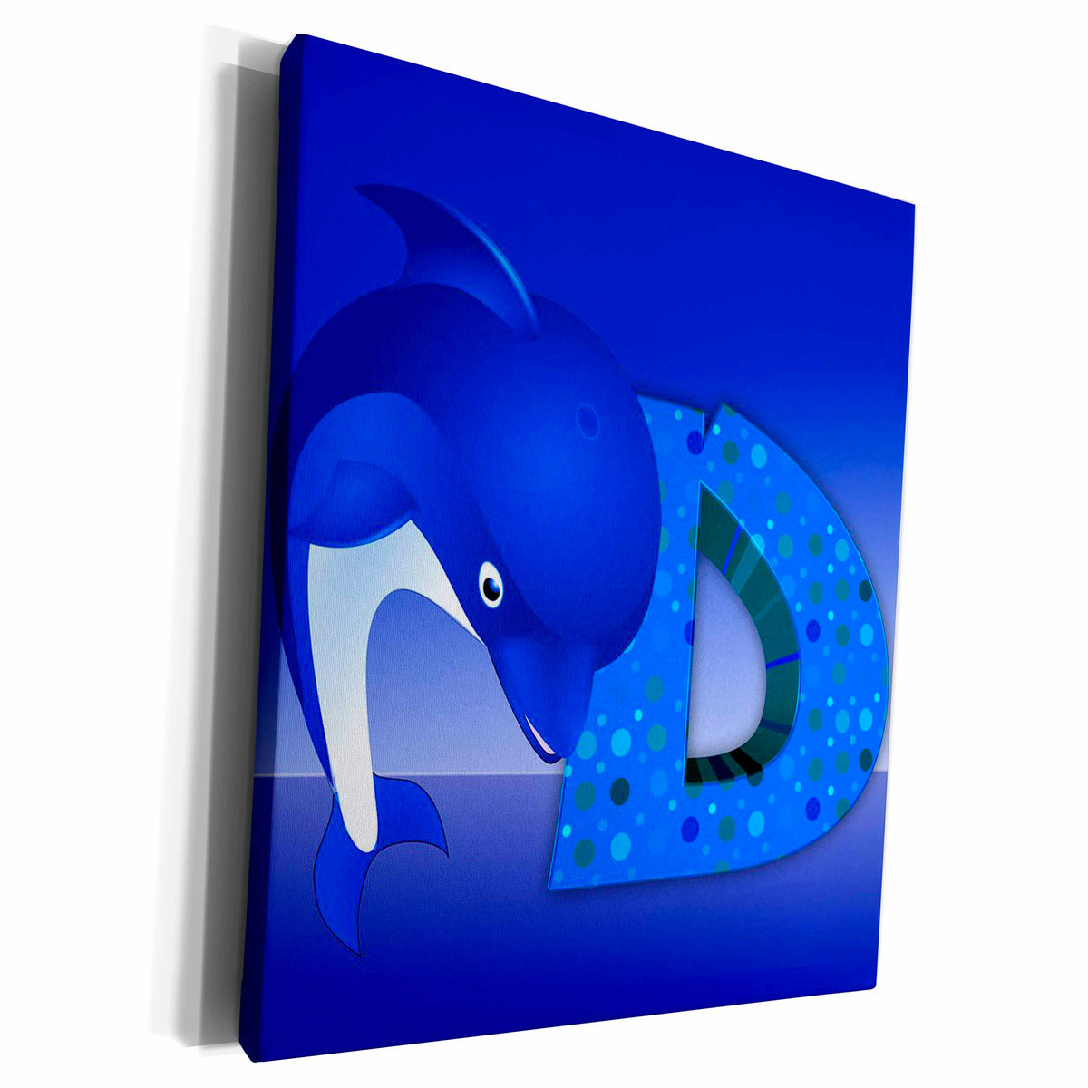 3dRose D for Dolphin Alphabet - Museum Grade Canvas Wrap (cw_214695)