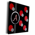 3dRose Modern Geometric Black Red Grey Circle Pattern... - Museum Grade Canvas Wrap (cw_215244)