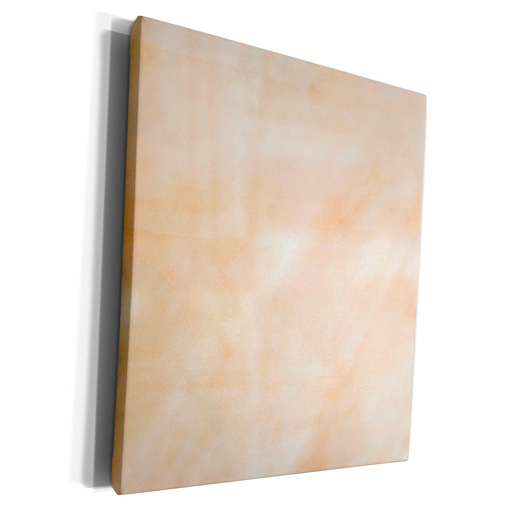 3dRose Peach and White Watercolor Effect - Museum Grade Canvas Wrap (cw_215537)