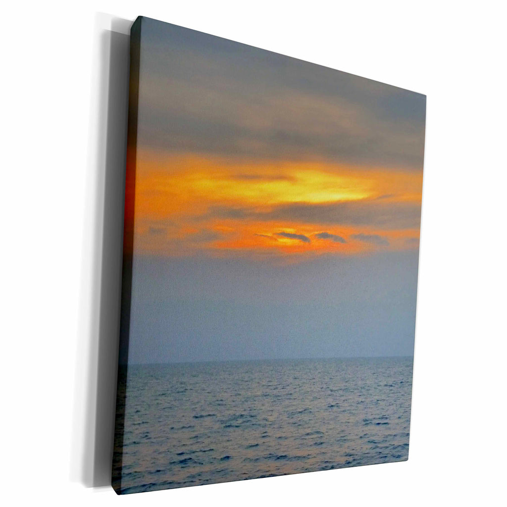 3dRose Florene Sunsets - Silver Lining In Orange - Museum Grade Canvas Wrap (cw_21557)