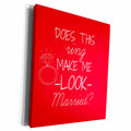 3dRose Does this ring make me look married red and white - Museum Grade Canvas Wrap (cw_219859)