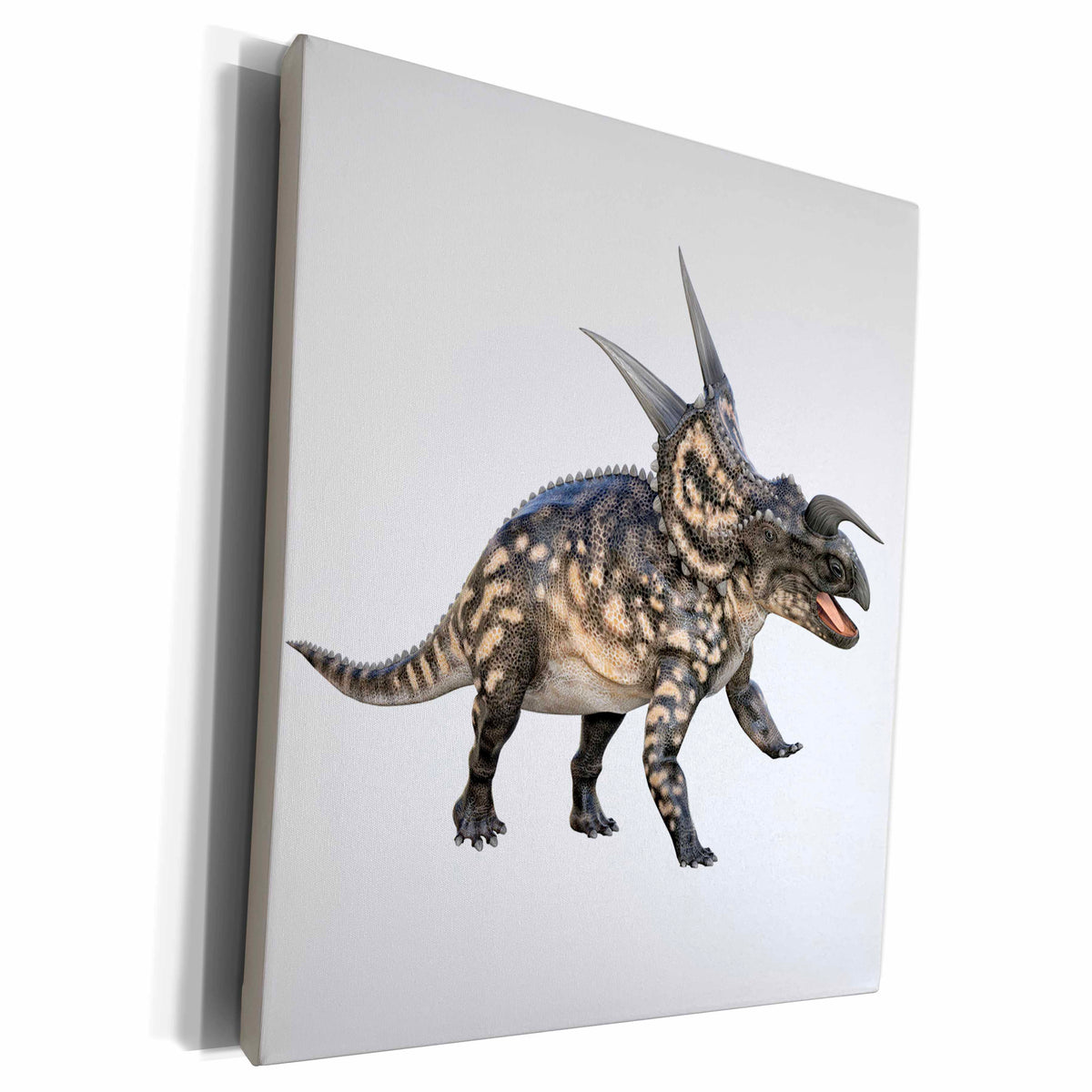 3dRose Einiosaurus Dinosaur Charging - Museum Grade Canvas Wrap (cw_220926)