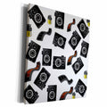 3dRose Print of Film Camera And Film Repeat Pattern - Museum Grade Canvas Wrap (cw_221636)