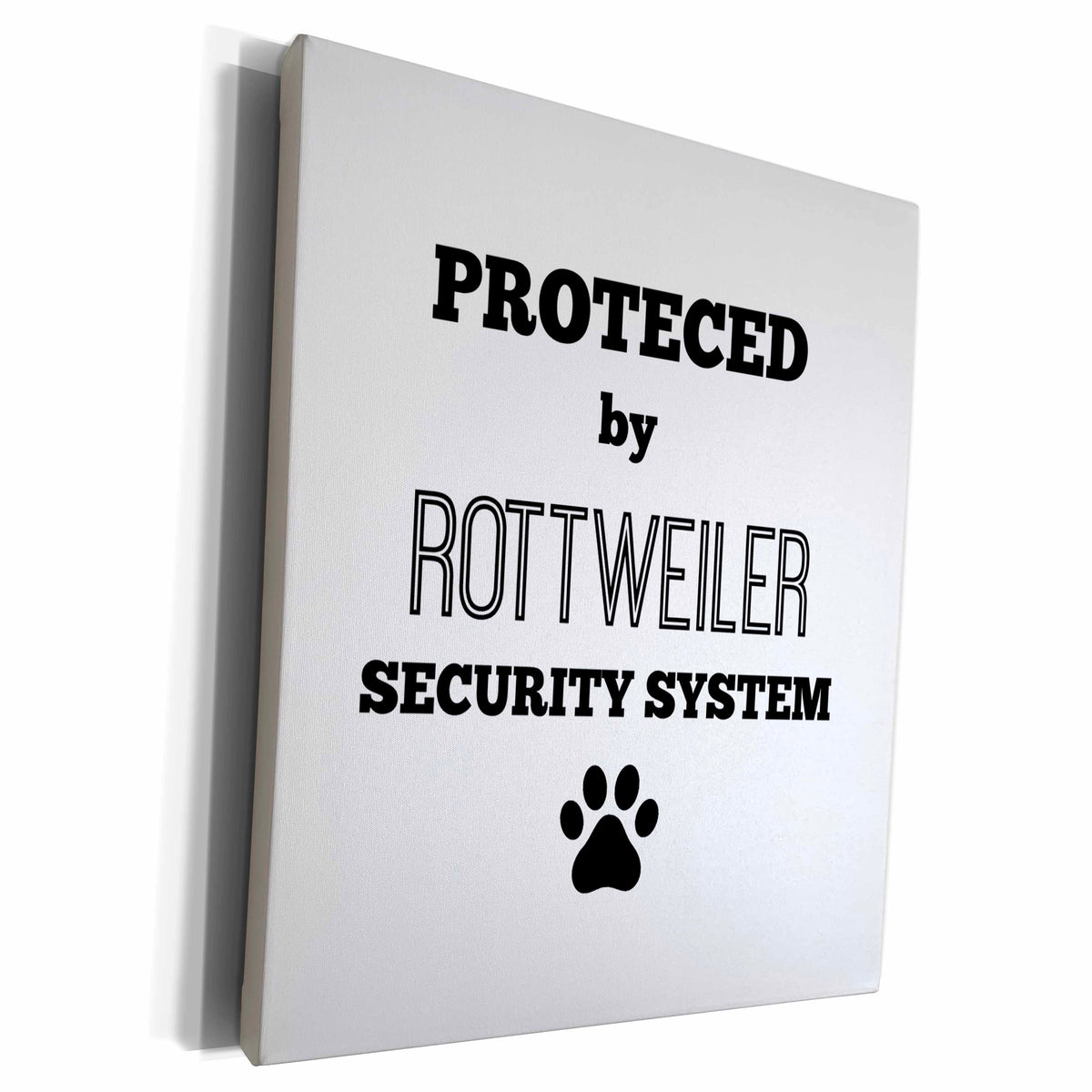 3dRose Protected by rottweiler security system - Museum Grade Canvas Wrap (cw_221802)