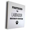 3dRose Protected by labrador security system - Museum Grade Canvas Wrap (cw_221807)