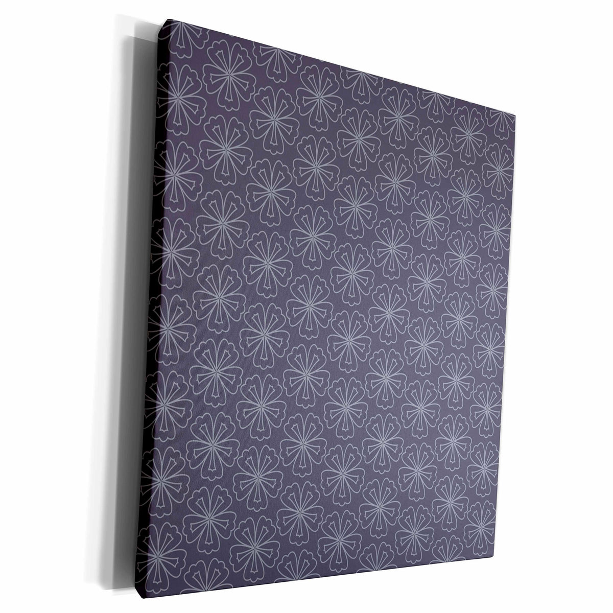 3dRose Cute White Outlined Flower Pattern On A Gray... - Museum Grade Canvas Wrap (cw_222220)