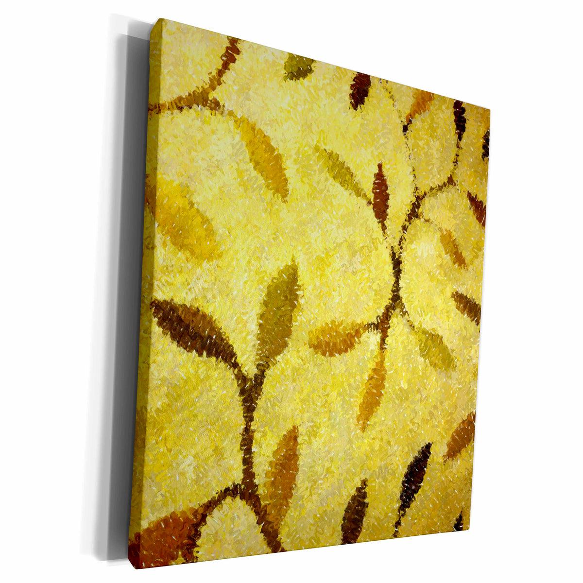 3dRose Florene Decorative - Yellow Twirl - Museum Grade Canvas Wrap (cw_22223)