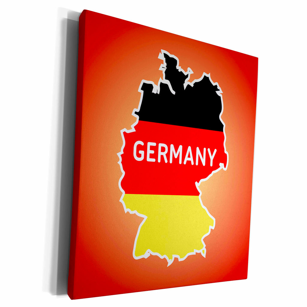 3dRose TNMGraphics Germany - German Map and Flag - Museum Grade Canvas Wrap (cw_222926)