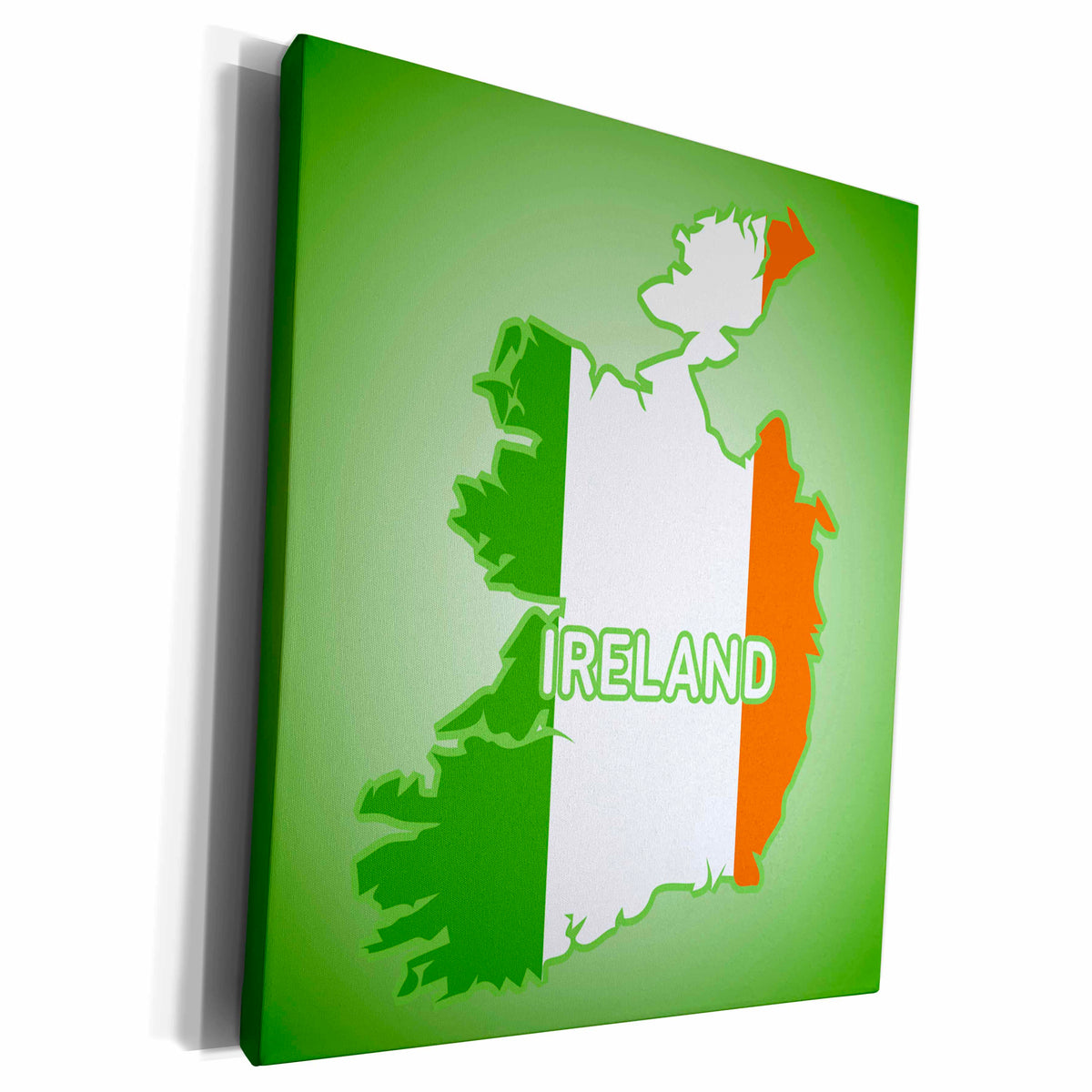 3dRose TNMGraphics Irish - Ireland Map and Flag - Museum Grade Canvas Wrap (cw_222931)