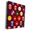 3dRose Burgundy Pool Ball Billiards Pattern - Museum Grade Canvas Wrap (cw_223350)