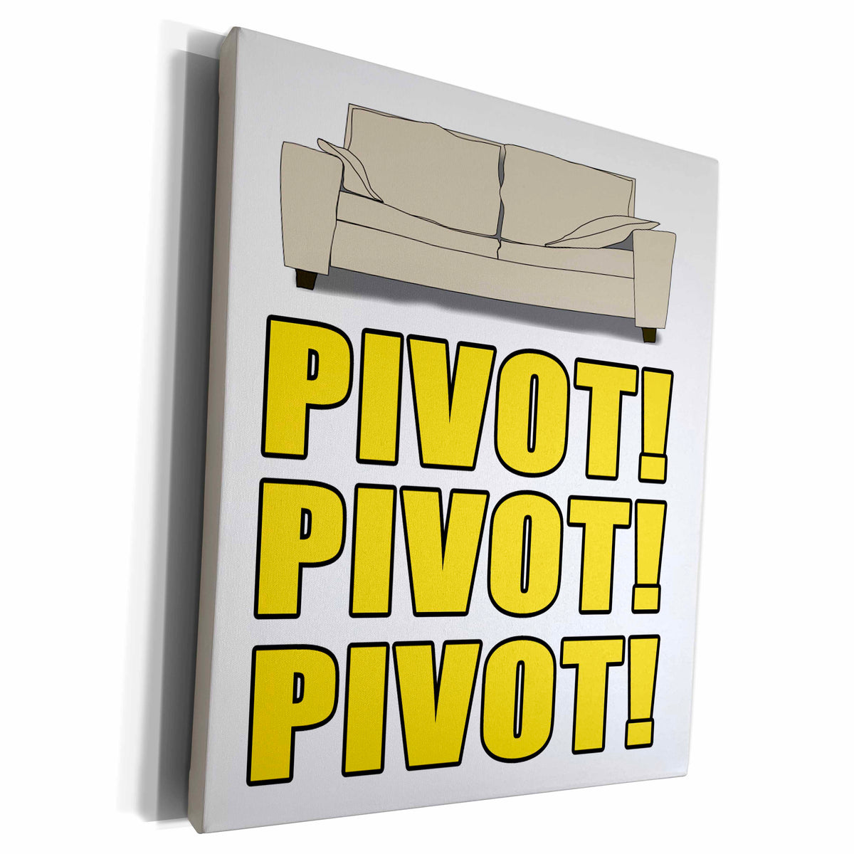 3dRose EvaDane - Quotes - Pivot Pivot Pivot Yellow - Museum Grade Canvas Wrap (cw_223767)