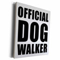 3dRose EvaDane - Quotes - Official Dog Walker Black - Museum Grade Canvas Wrap (cw_223791)