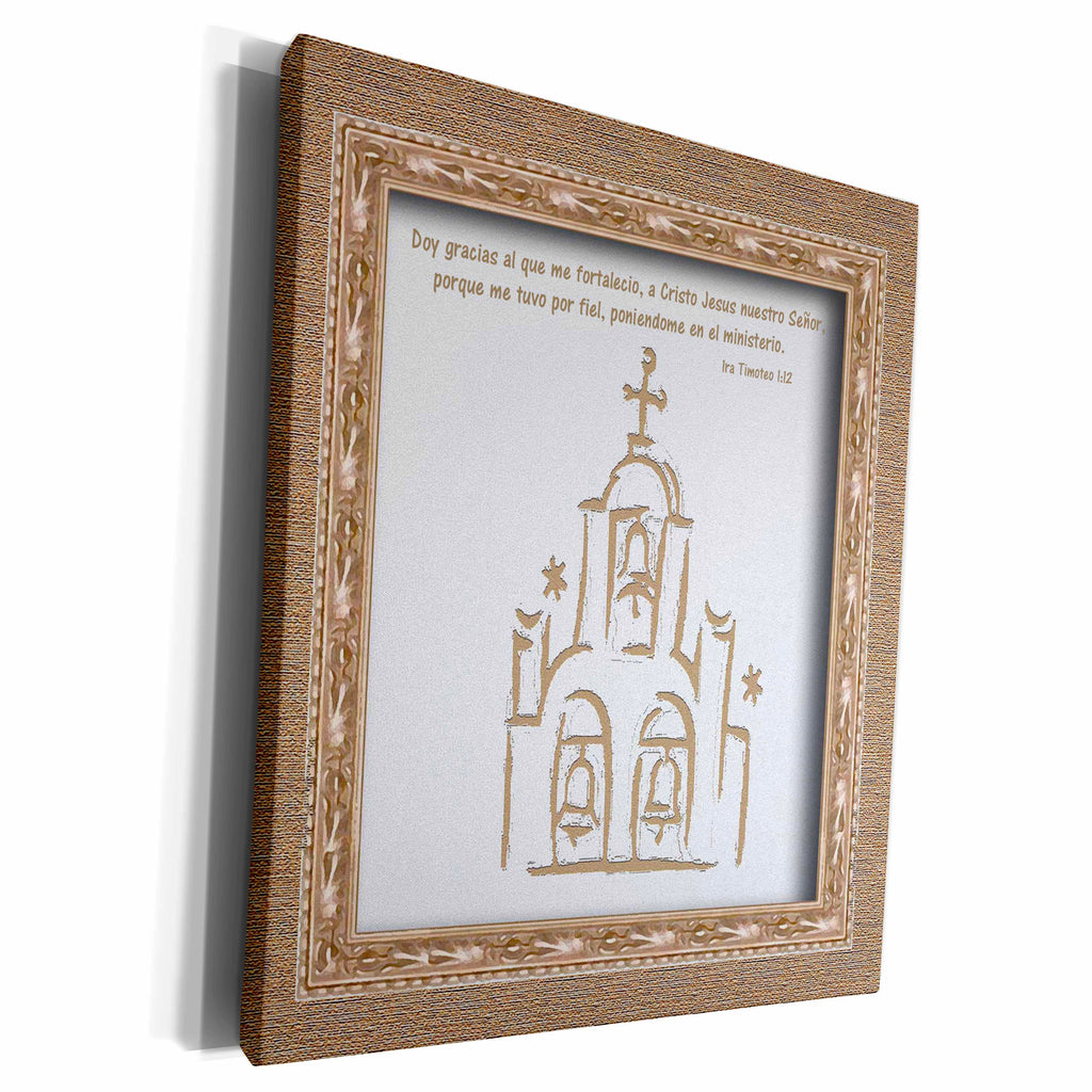 3dRose Spanish Church Scripture in Spanish - Museum Grade Canvas Wrap (cw_22409)