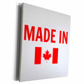 3dRose Made in Canada, red lettering with picture of... - Museum Grade Canvas Wrap (cw_224357)