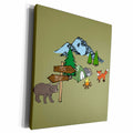 3dRose TNMGraphics Camping - Camping with a Bear and a Fox - Museum Grade Canvas Wrap (cw_224834)