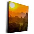 3dRose Myanmar. Bagan. Temples at sunset. - Museum Grade Canvas Wrap (cw_225393)