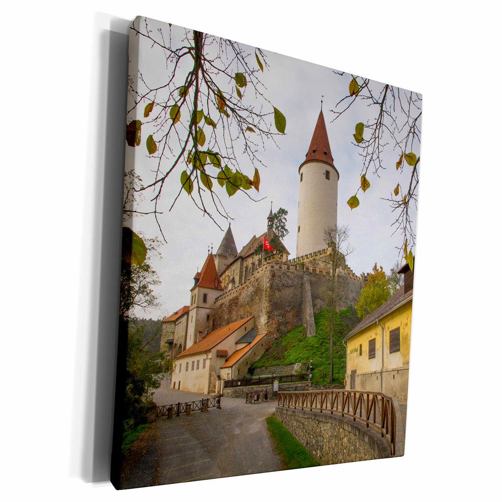 3dRose Bohemia, Krivoklat. Construction of the castle - Museum Grade Canvas Wrap (cw_227152)
