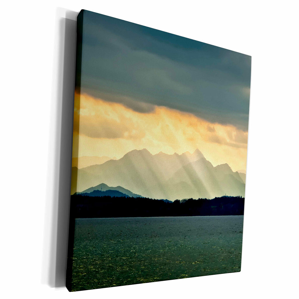 3dRose Chiemsee, Germany, Sun, clouds after storm - Museum Grade Canvas Wrap (cw_227357)