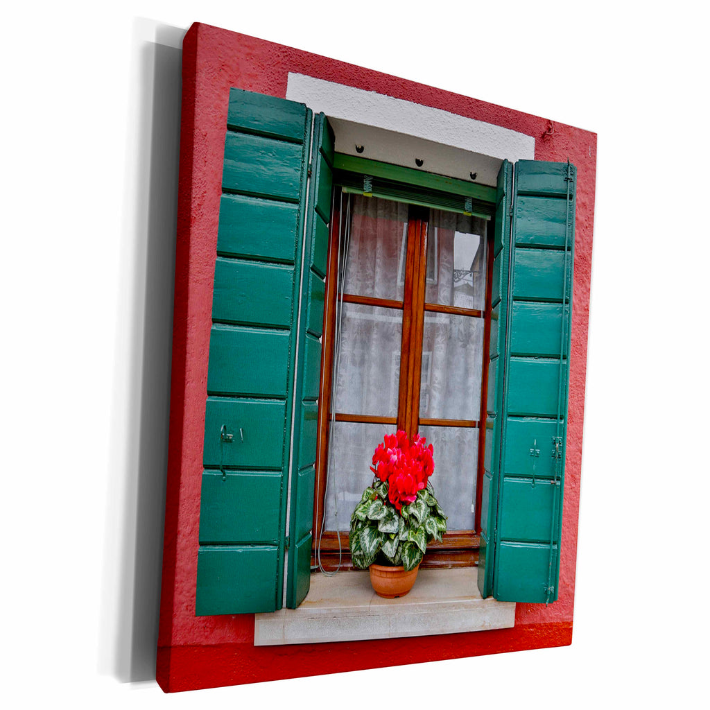 3dRose Shuttered windows Burano, Italy - Museum Grade Canvas Wrap (cw_227479)