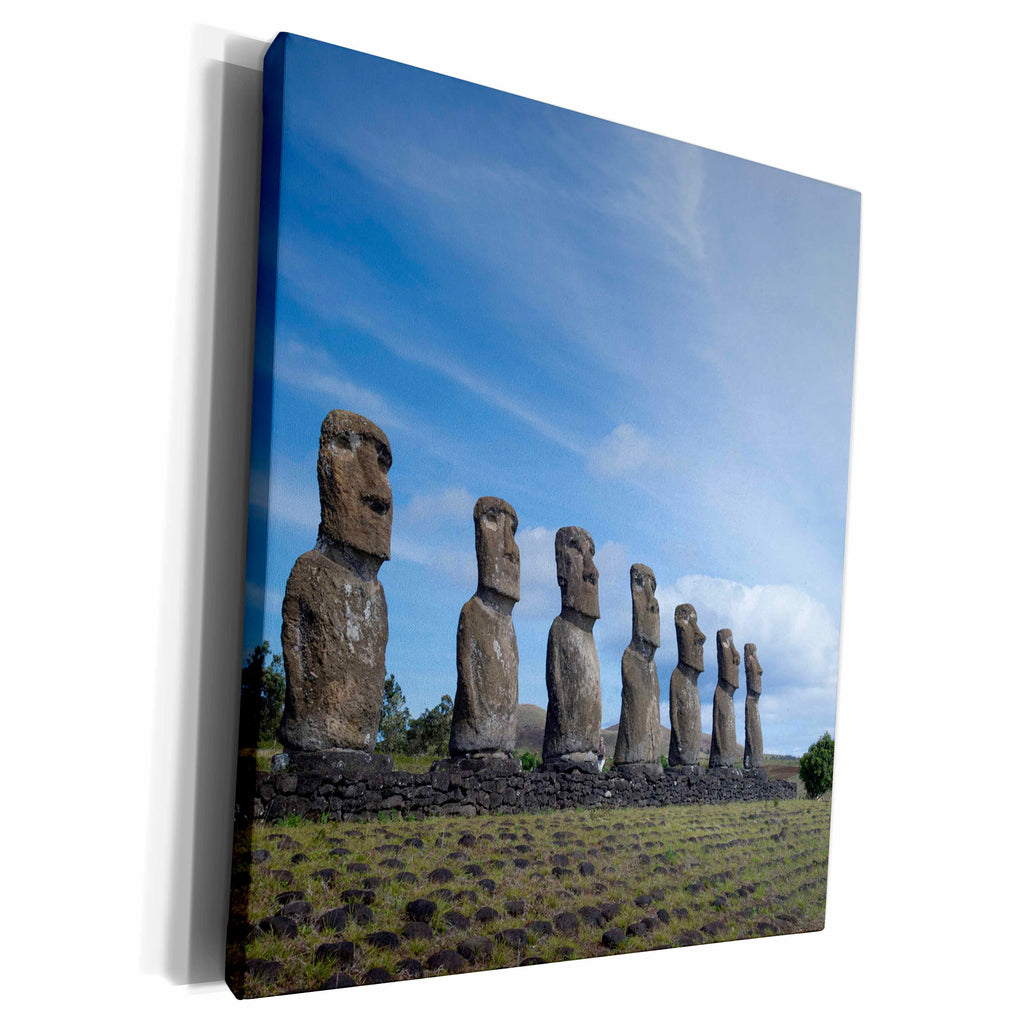 3dRose Chile, Easter Island, Rapa Nui. Ceremonial platform... - Museum Grade Canvas Wrap (cw_228718)