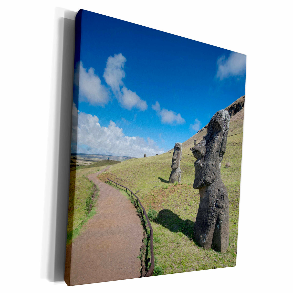 3dRose Chile, Easter Island. Rapa Nui NP, Stone moai head - Museum Grade Canvas Wrap (cw_228725)