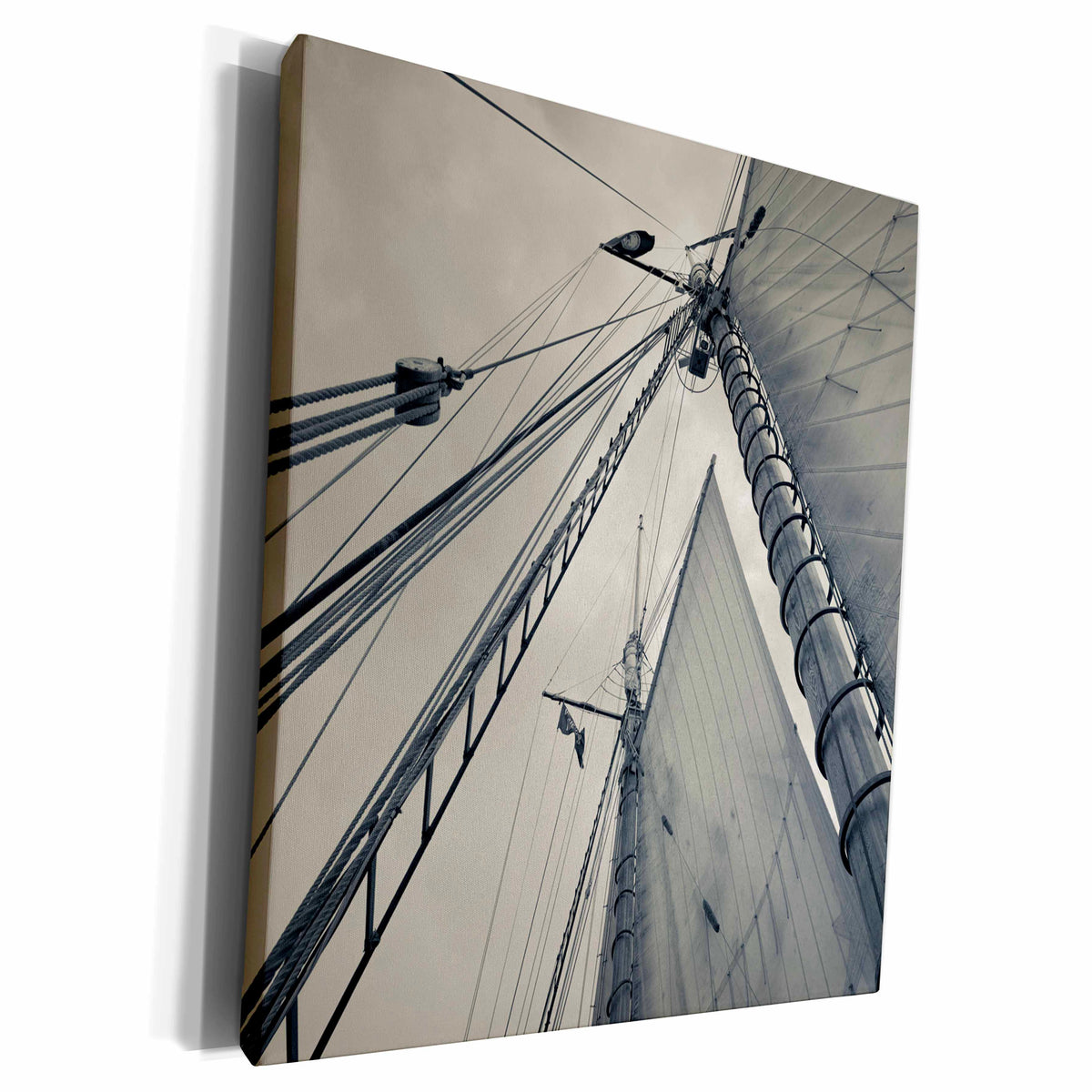 3dRose Massachusetts, view from below, sails and masts - Museum Grade Canvas Wrap (cw_230942)
