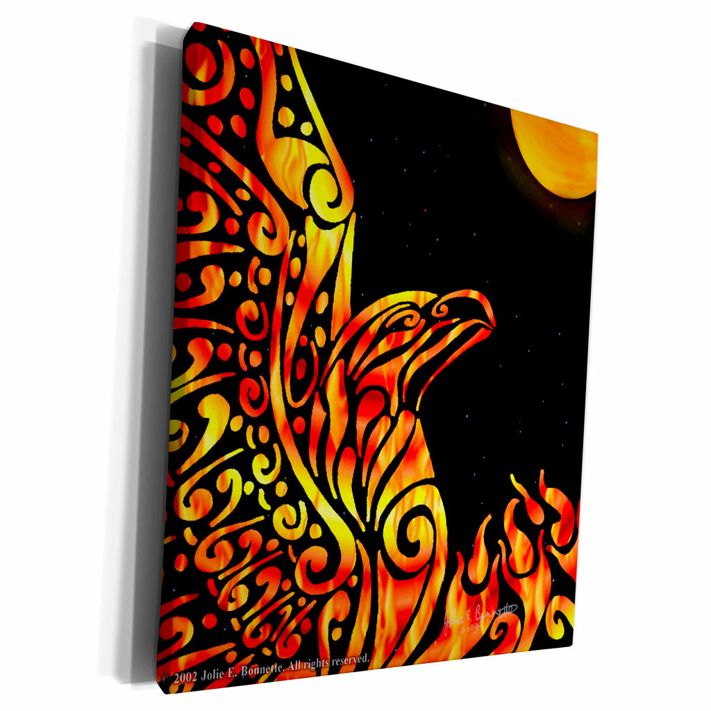3dRose Phoenix Fantasy Fire Tribal - Museum Grade Canvas Wrap (cw_23172)