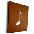 3dRose Brown Eighth Note Music Note - One single white... - Museum Grade Canvas Wrap (cw_232102)