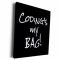 3dRose Coding is my bag, love to program code coder black... - Museum Grade Canvas Wrap (cw_232148)