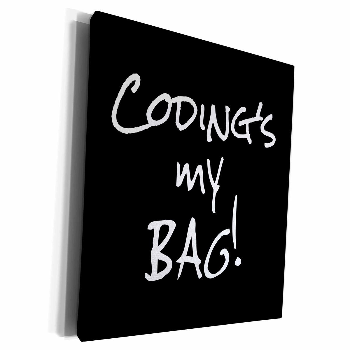 3dRose Coding is my bag, love to program code coder black... - Museum Grade Canvas Wrap (cw_232148)