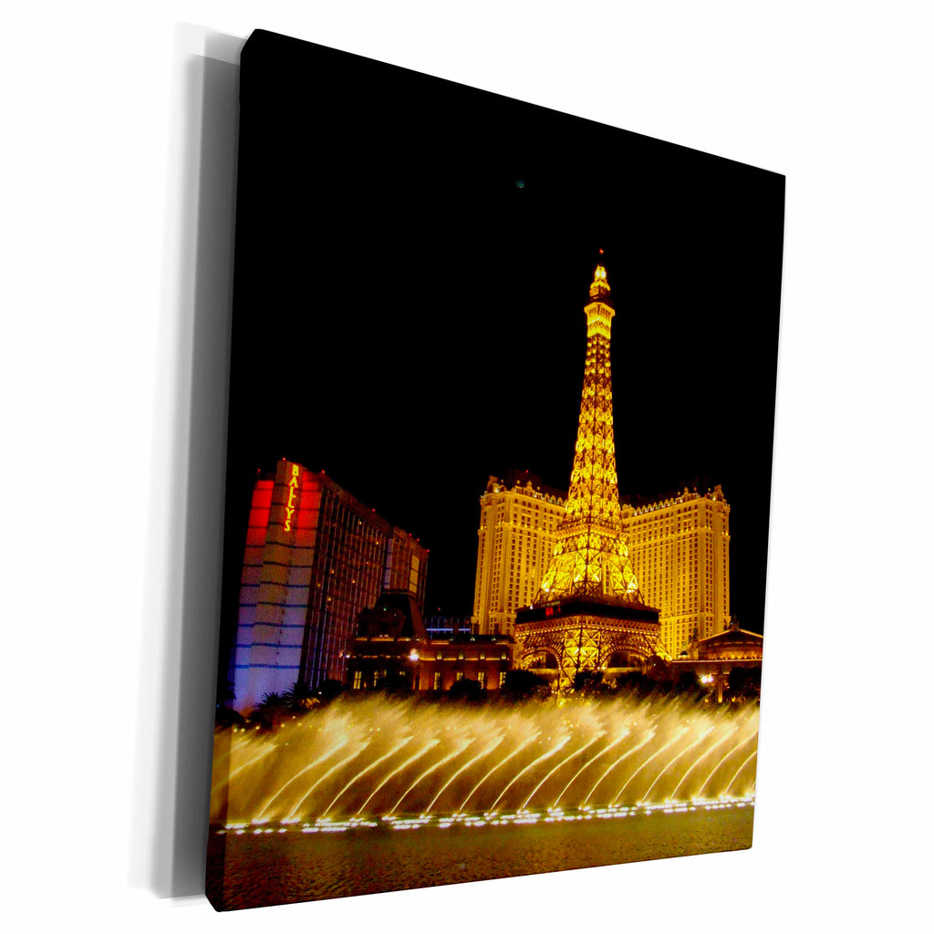 3dRose Ann Euell Las Vegas - Paris - Museum Grade Canvas Wrap (cw_23250)
