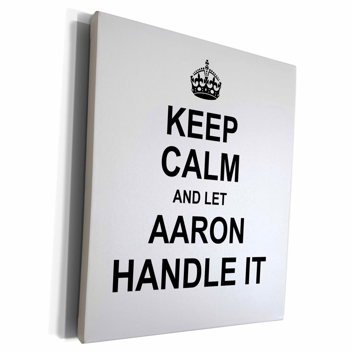 3dRose Keep Calm and Let Aaron Handle it - funny personal... - Museum Grade Canvas Wrap (cw_233171)