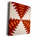 3dRose SmudgeArt Pattern Designs - Kaleidoscope Waves Orange - Museum Grade Canvas Wrap (cw_23384)