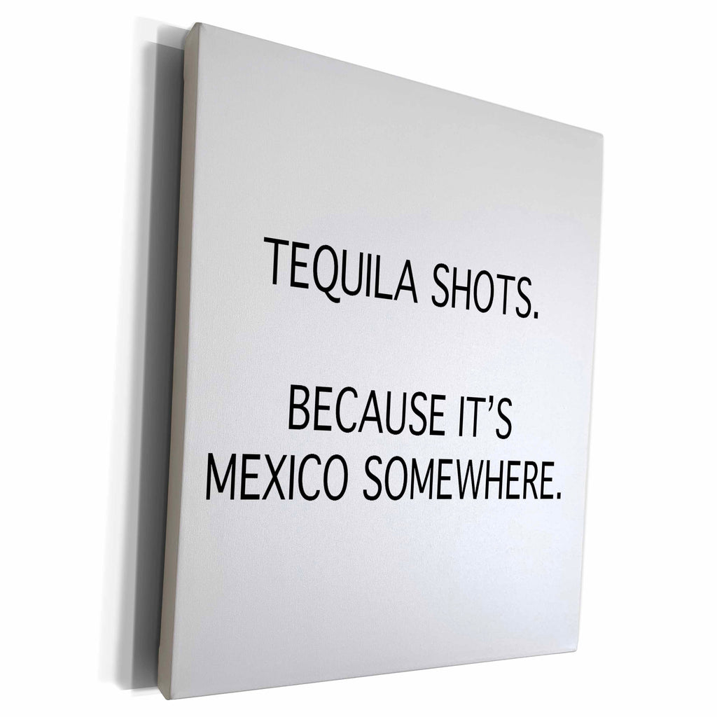 3dRose TEQUILA SHOTS. BECAUSE ITS MEXICO SOMEWHERE. - Museum Grade Canvas Wrap (cw_234016)