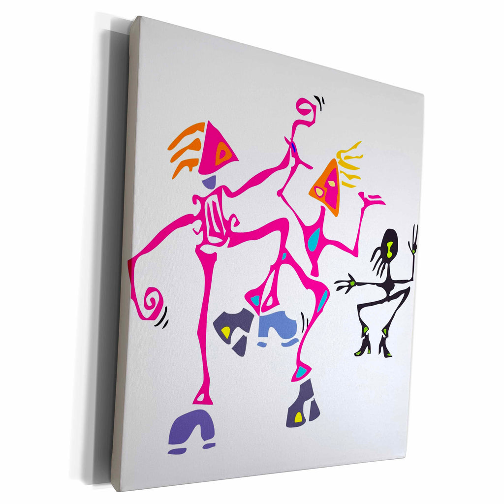 3dRose TNMGraphics Funny - Stick Dancers - Museum Grade Canvas Wrap (cw_23427)