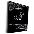 3dRose Image of Scrolly Victorian Style Letter M - Museum Grade Canvas Wrap (cw_234328)