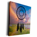 3dRose DREAM CATCHER PINK AND BLUE CLOUDS OVER GRASS... - Museum Grade Canvas Wrap (cw_234430)