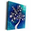 3dRose Image of White Tree On Turquoise Aqua Texture - Museum Grade Canvas Wrap (cw_234715)