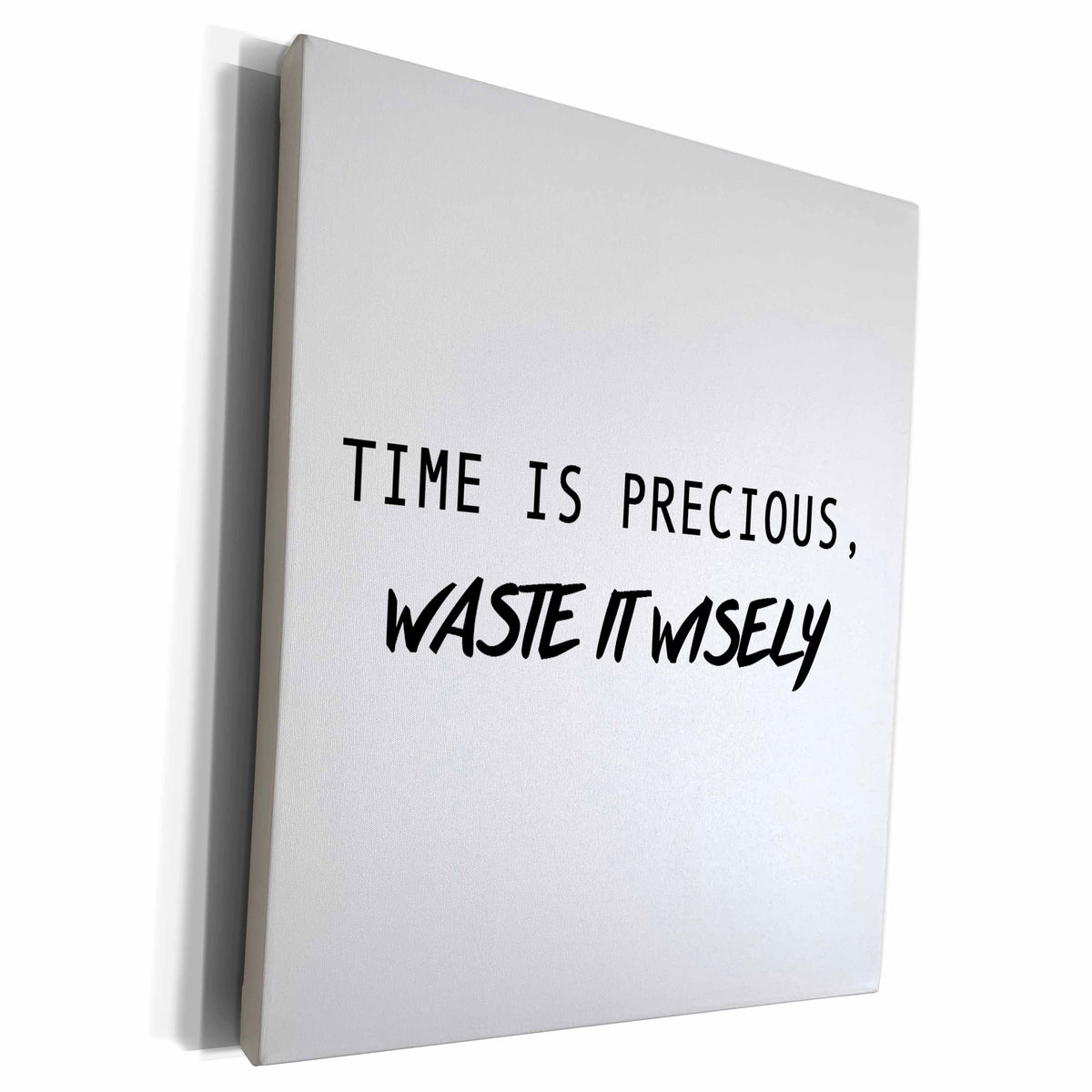 3dRose TIME IS PRECIOUS, WASTE IT WISELY - Museum Grade Canvas Wrap (cw_235544)
