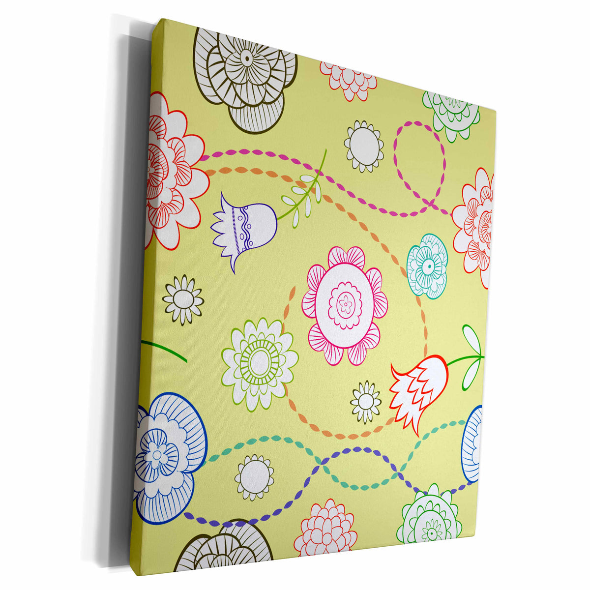 3dRose Cute and Simple Flowers and Streamers - Museum Grade Canvas Wrap (cw_235868)