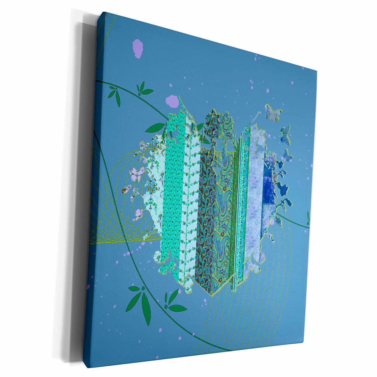 3dRose Abstract Heart, Eight Patterns, Vines and Lines,... - Museum Grade Canvas Wrap (cw_236949)