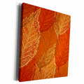 3dRose Skeletal Leaf Pattern in Orange Brown and Yellow - Museum Grade Canvas Wrap (cw_237231)