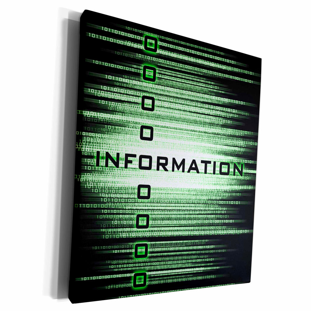 3dRose Information featuring binary rendition of data... - Museum Grade Canvas Wrap (cw_23725)
