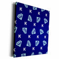 3dRose Monogram Initial K in White over Blue Tumbling... - Museum Grade Canvas Wrap (cw_240913)