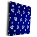 3dRose Monogram Initial R in White over Blue Tumbling... - Museum Grade Canvas Wrap (cw_240920)