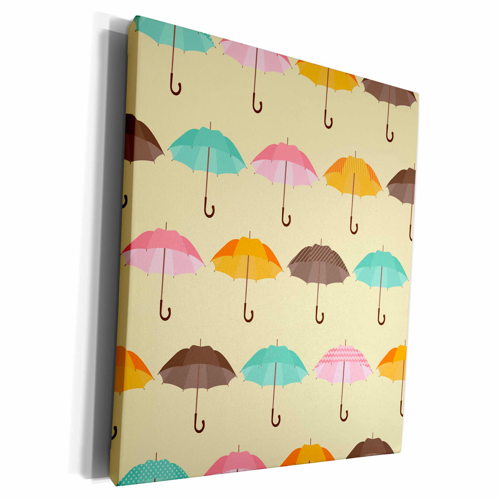 3dRose Janna Salak Designs Boho - Umbrella Pattern - Museum Grade Canvas Wrap (cw_242319)