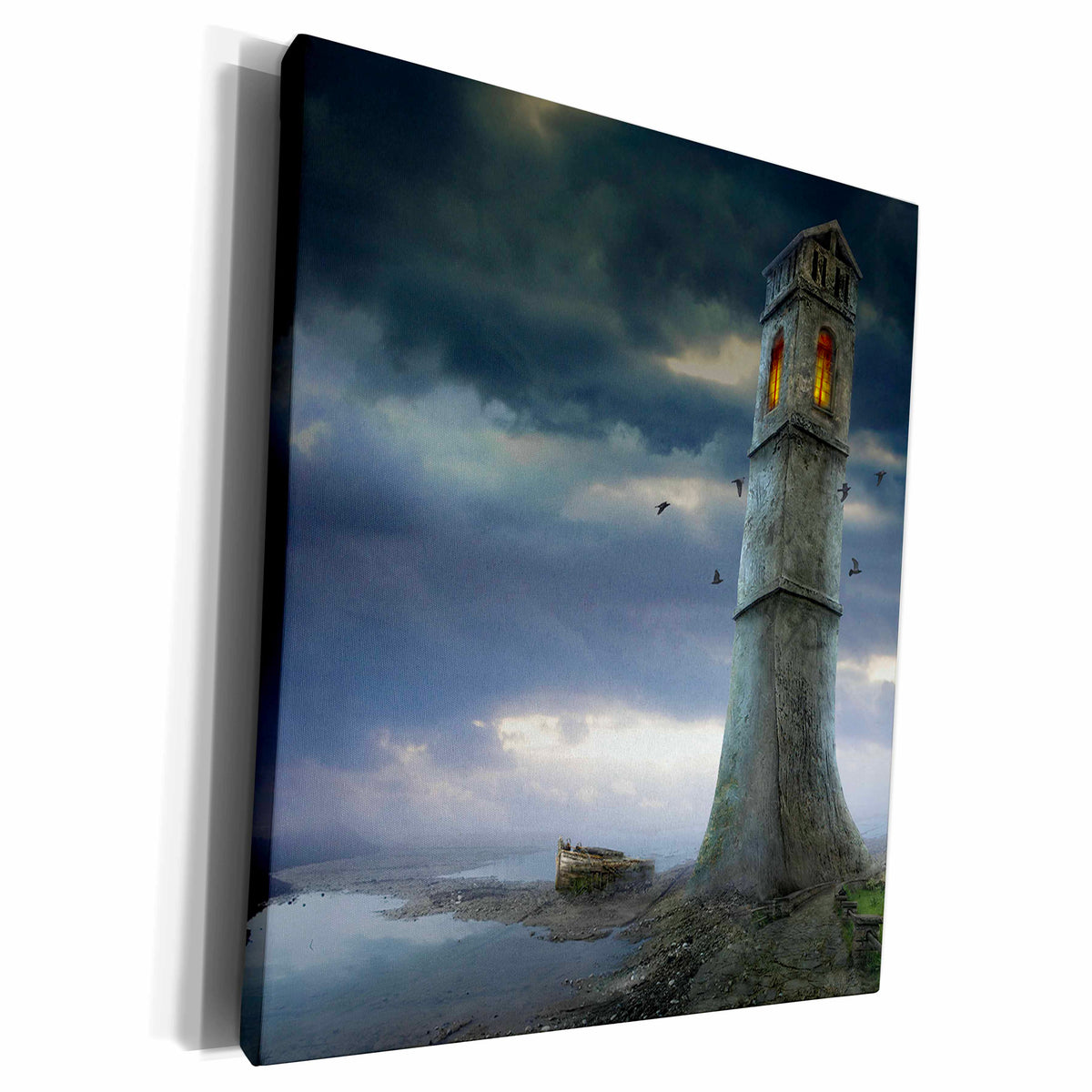 3dRose Lighthouse Old lighthouse somewhere in the world - Museum Grade Canvas Wrap (cw_24243)